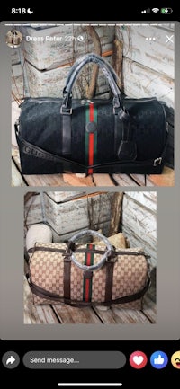 gucci suitcases on a phone screen